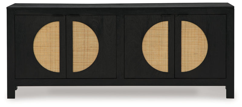 Cliffiings Black/Natural Accent Cabinet - A4000575