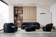 Cloe Black Velvet Stool - CLOEBLACKVL-STL