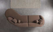 Cloe Coffee Velvet Curved 134" RAF Sectional - CLOECOFVL-SECRAF