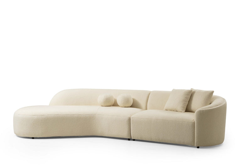 Cloe Ivory Boucle Curved LAF Sectional [ETA: 3/10] - CLOEBOUCLE-SECLAF