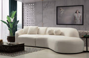 Cloe Ivory Boucle Curved RAF Sectional - Gate FurnitureSectional