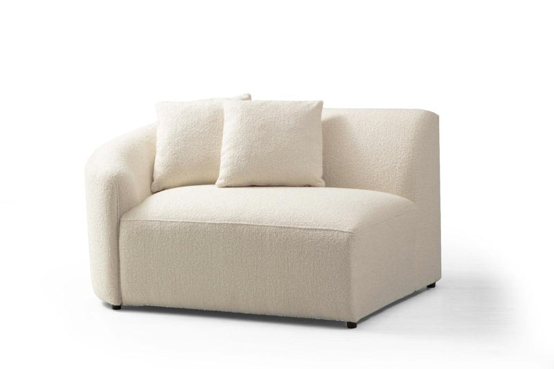 Cloe Ivory Boucle Curved RAF Sectional - Gate FurnitureSectional