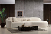 Cloe Ivory Boucle Curved RAF Sectional - Gate FurnitureSectional