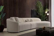 Cloe Ivory Boucle Curved RAF Sectional - Gate FurnitureSectional