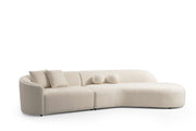 Cloe Ivory Boucle Curved RAF Sectional - Gate FurnitureSectional