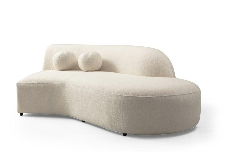 Cloe Ivory Boucle Curved RAF Sectional - Gate FurnitureSectional