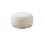 Cloe Ivory Boucle Round Ottoman - CLOEIVORY-OTT