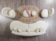 Cloe Ivory Boucle Stool - CLOEIVORY-STO