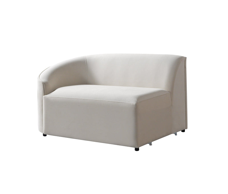 Cloe Ivory Velvet Curved 134" RAF Sectional - CLOEIVVL-SECRAF