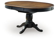 Clorazi Black/Brown Dining Butterfly Extension Table - PCD619-48