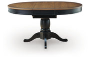 Clorazi Black/Brown Dining Butterfly Extension Table - PCD619-48