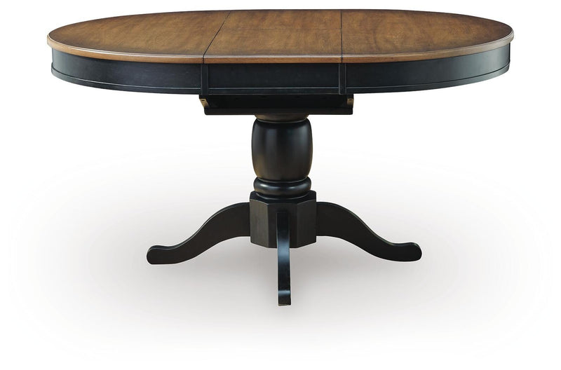 Clorazi Black/Brown Dining Butterfly Extension Table - PCD619-48