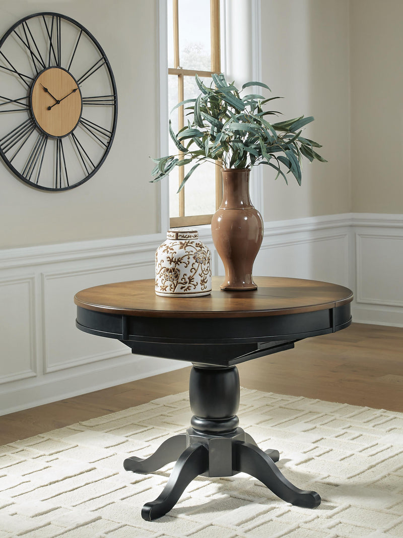 Clorazi Black/Brown Dining Butterfly Extension Table - PCD619-48