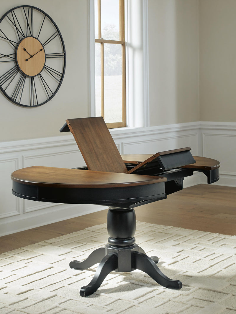 Clorazi Black/Brown Dining Butterfly Extension Table - PCD619-48
