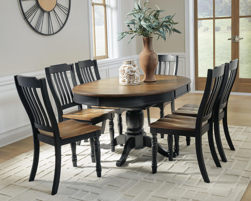 Clorazi Extension Dining Table and 6 Chairs - PCD619D3