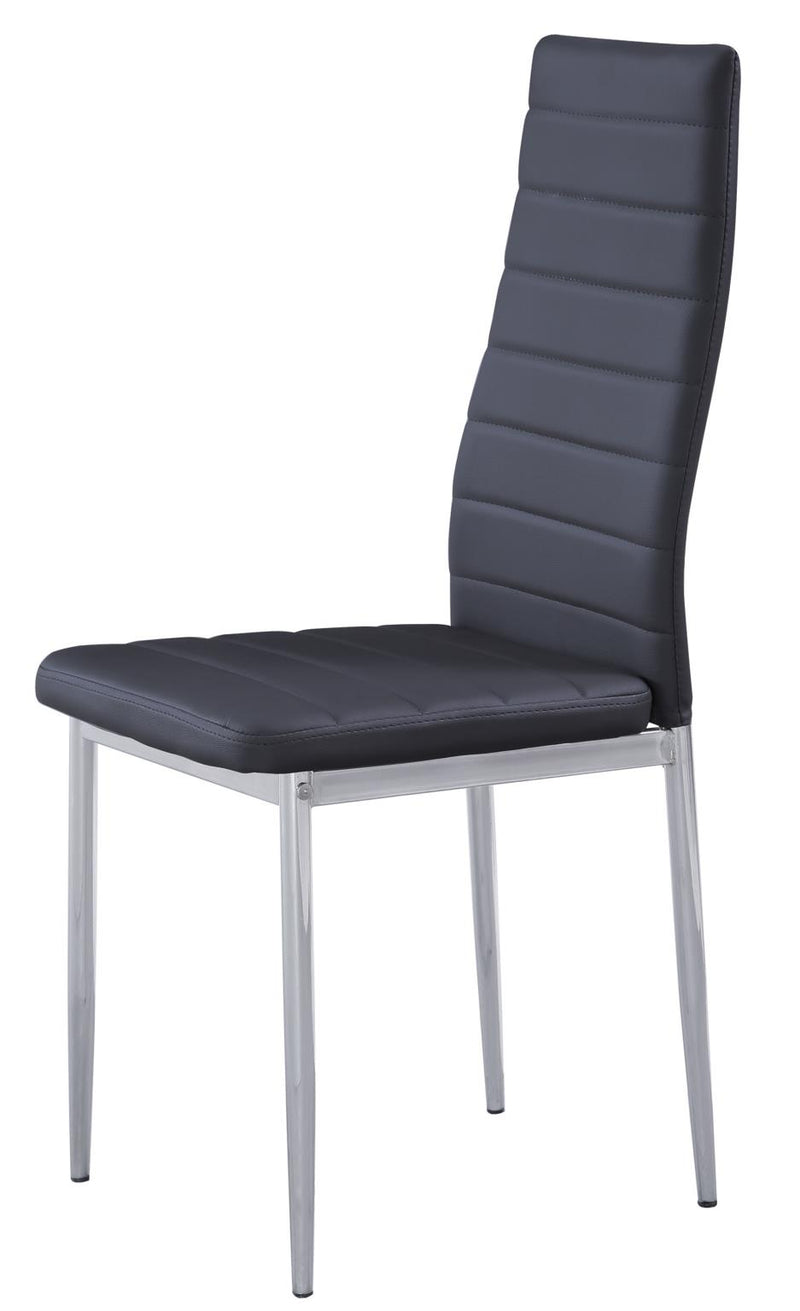 Closeout - Accent Chair (Como), Dining, Metal & PU, Black, Box of 4 - D300-C
