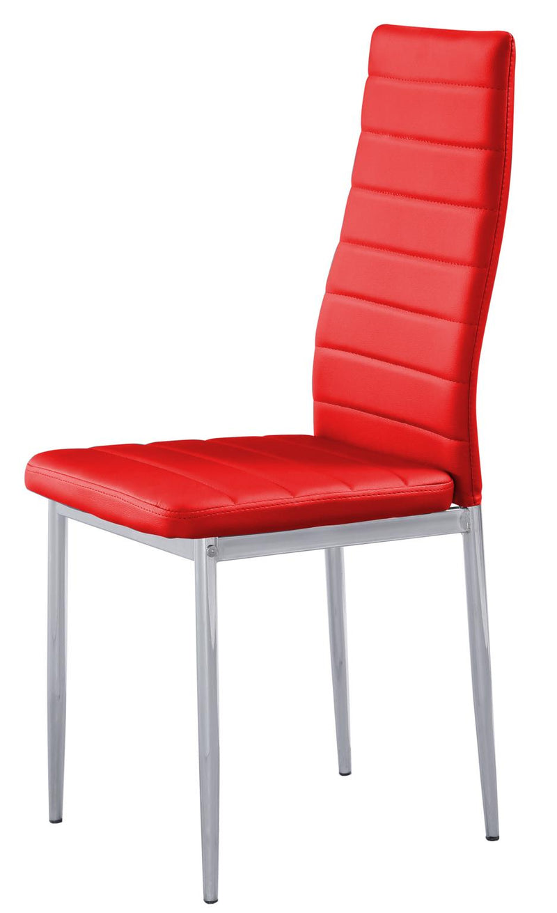 Closeout - Accent Chair (Como), Dining, Metal & PU, Red, Box of 4 - D302-C