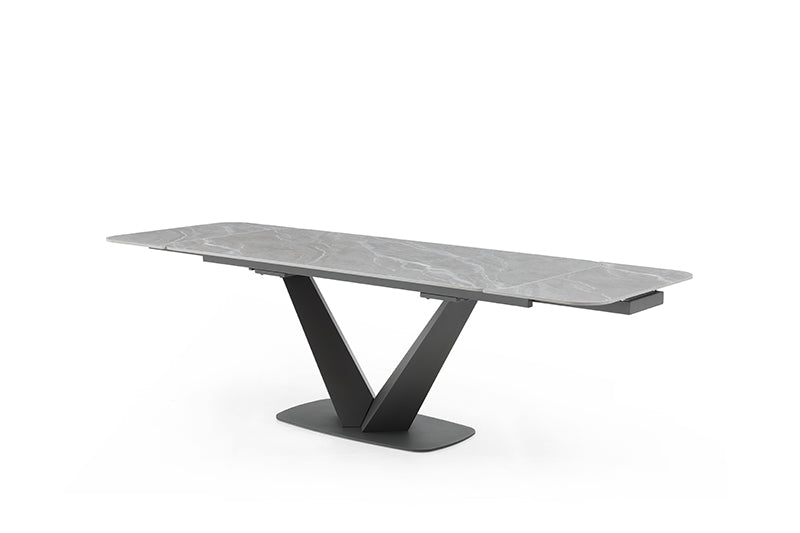 Cloud Table With 1218 Swivel Grey Chairs Set - Gate FurnitureDining Room Set