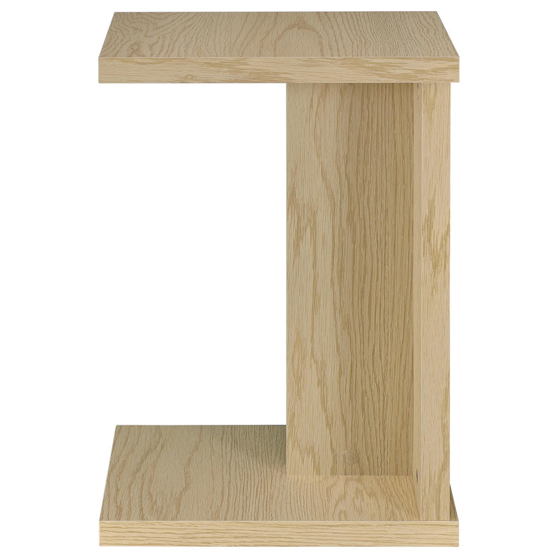 Clower Engineered Wood C-Shaped Sofa Side Table Light Oak - 930275
