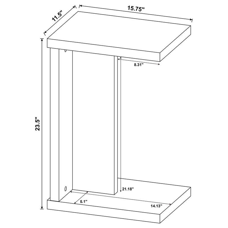 Clower Engineered Wood C-Shaped Sofa Side Table Mango - 930277