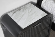 Beckett Wht/Blk King Bed & Nightstand With Cooler - BECKETT-WHT/BLK-KB NS W/CLR