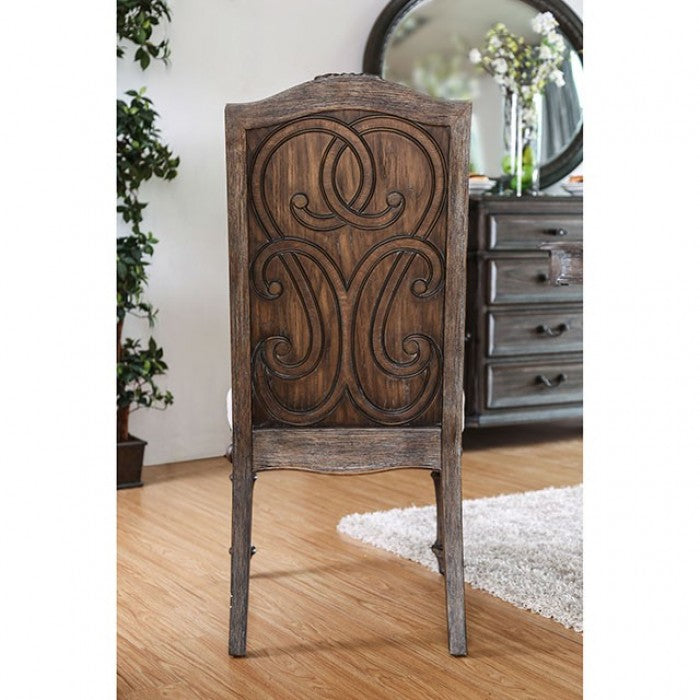 ARCADIA Rustic Natural/Ivory Dining Side Chair (2/BOX)