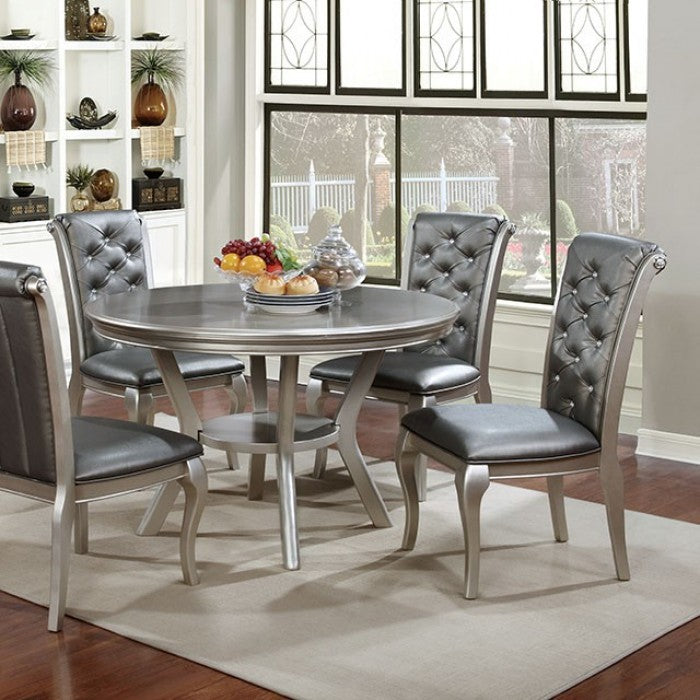 Alina Champagne Round Dining Table
