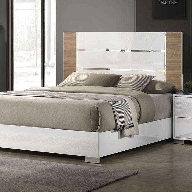 ERLANGEN White/Natural King Bed