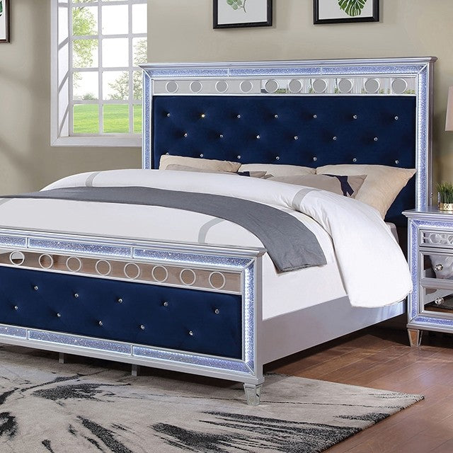 MAIREAD Silver/Navy King Bed