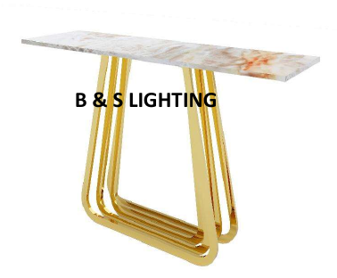 CN2005G 52 X 16 X 32 GOLD STAINLESS STEEL + MARBLE CONSOLE TABLE - 210000007493