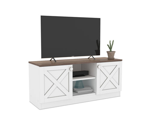 Coastal Tv Stand White - Walnut - 720-COA-TV-TM201802