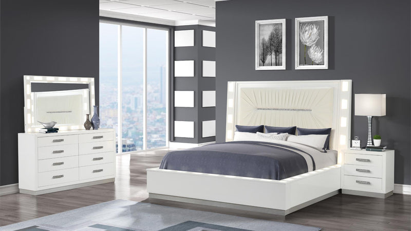 Coco King 4 Pc Bedroom Set in Milky White - Coco King 4 Pc Bedroom Set in Milky White