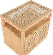 Cole Solid Wood And Natural Cane Nightstand in Natural - 797Natural-NS