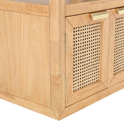 Cole Solid Wood And Natural Cane Nightstand in Natural - 797Natural-NS