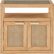 Cole Solid Wood And Natural Cane Nightstand in Natural - 797Natural-NS