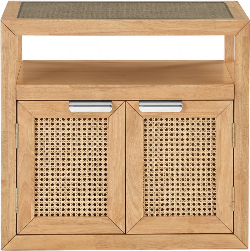 Cole Solid Wood And Natural Cane Nightstand in Natural - 797Natural-NS