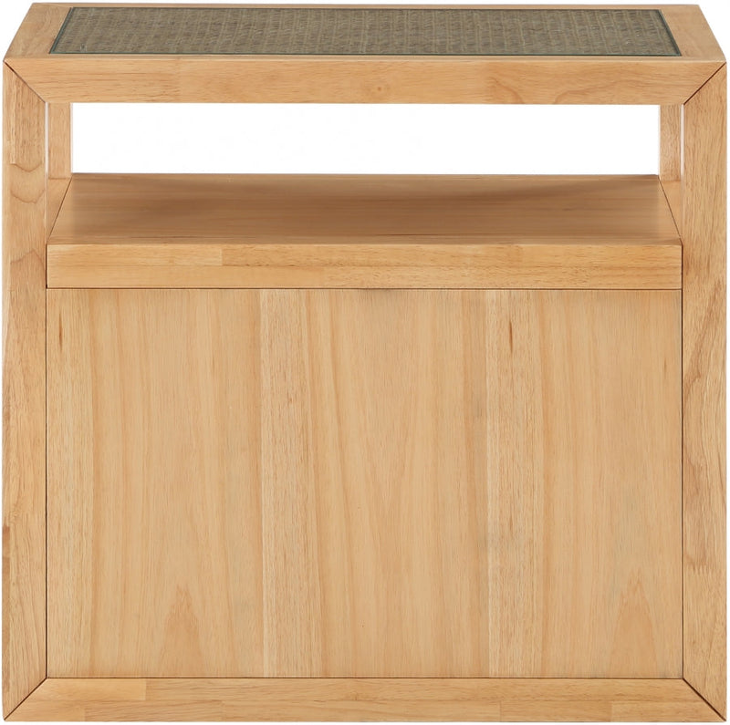Cole Solid Wood And Natural Cane Nightstand in Natural - 797Natural-NS