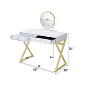 Coleen Vanity Desk W/Mirror & Jewelry Tray - AC00667