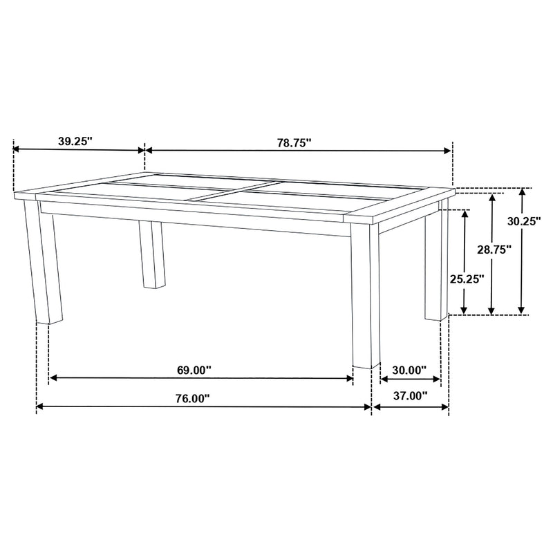 Coleman Rectangular 79-inch Dining Table Rustic Golden Brown - 107041