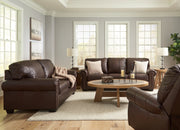Colleton Sofa, Loveseat and Recliner in Dark Brown - PKG015827