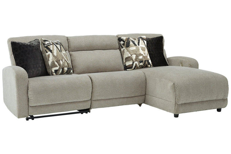 Colleyville Stone 3 - Piece Power Reclining Sectional with Chaise - Gate FurniturePower Reclining Sectional