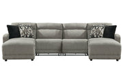 Colleyville Stone 4 - Piece Power Reclining Sectional with Chaise - Gate FurniturePower Reclining Sectional