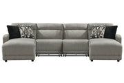 Colleyville Stone 4 - Piece Power Reclining Sectional with Chaise - Gate FurniturePower Reclining Sectional