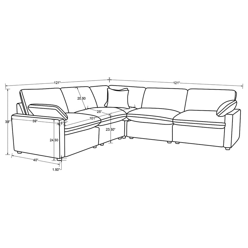 Collins 5-piece Modular Power Reclining Sectional Black - 610360P