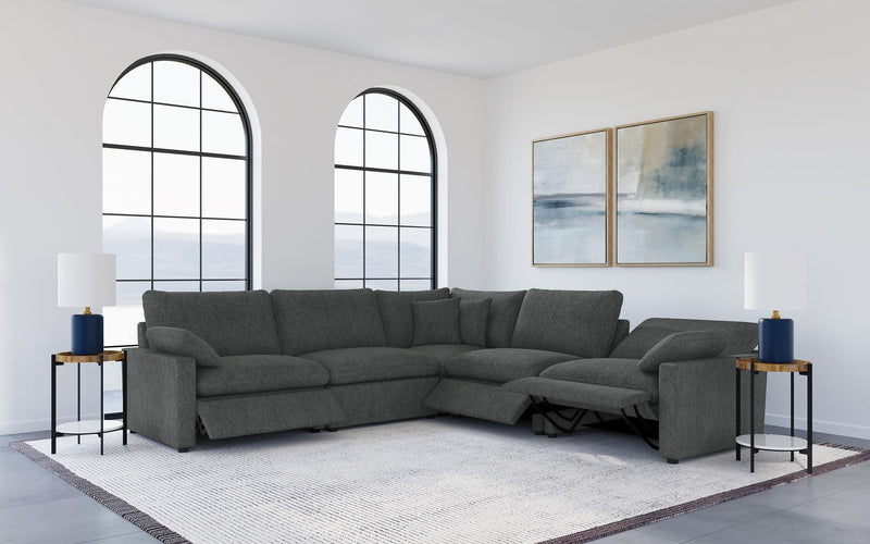Collins 5-piece Modular Power Reclining Sectional Dark Grey - 609530P