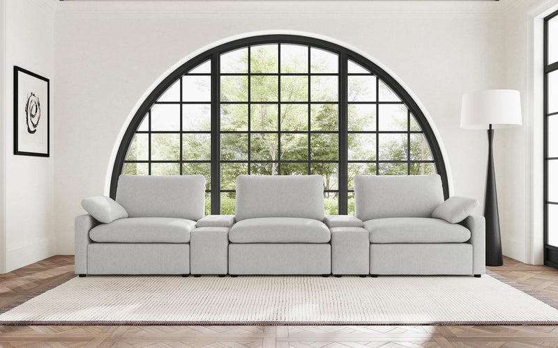 Collins 5-Piece Power Reclining Home Theater Seating Grey - 609561PT