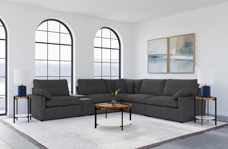 Collins 6-piece Modular Power Reclining Sectional Dark Grey - 609530P-SET