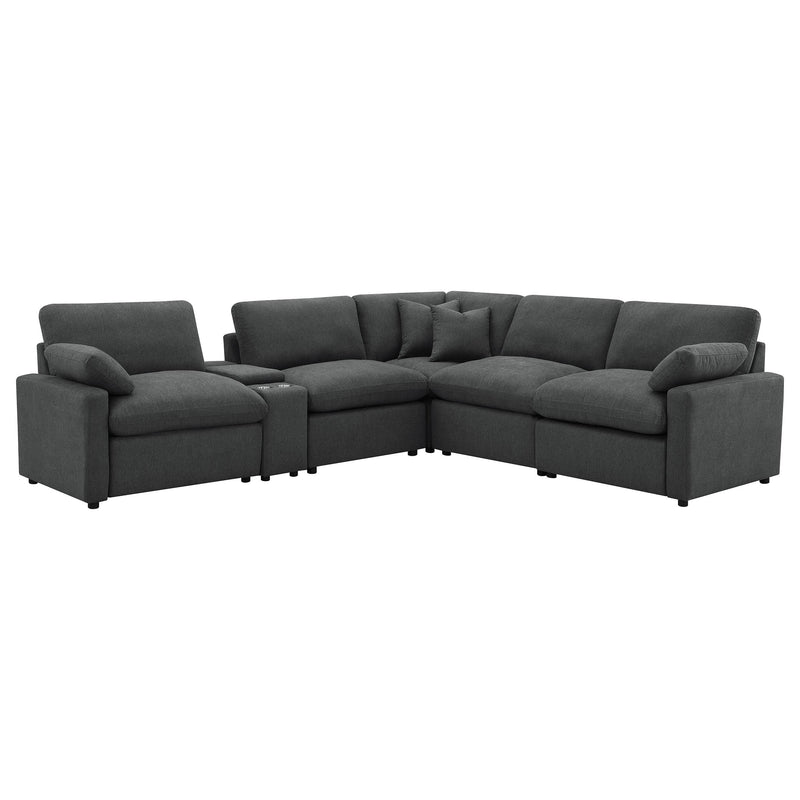 Collins 6-piece Modular Power Reclining Sectional Dark Grey - 609530P-SET