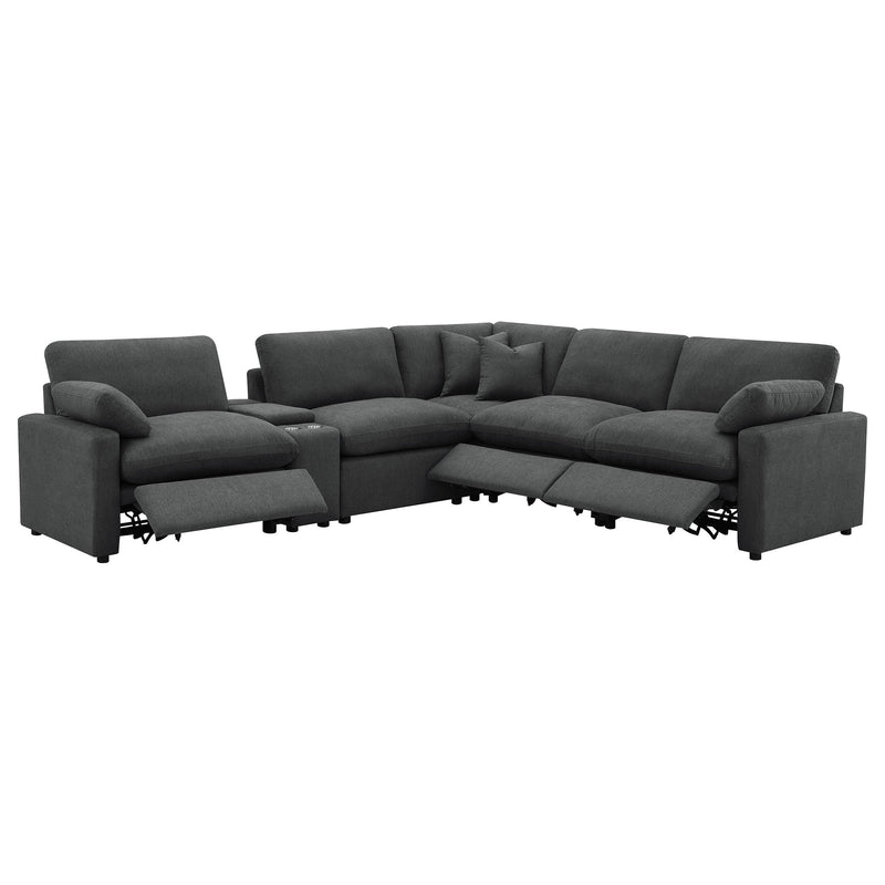 Collins 6-piece Modular Power Reclining Sectional Dark Grey - 609530P-SET
