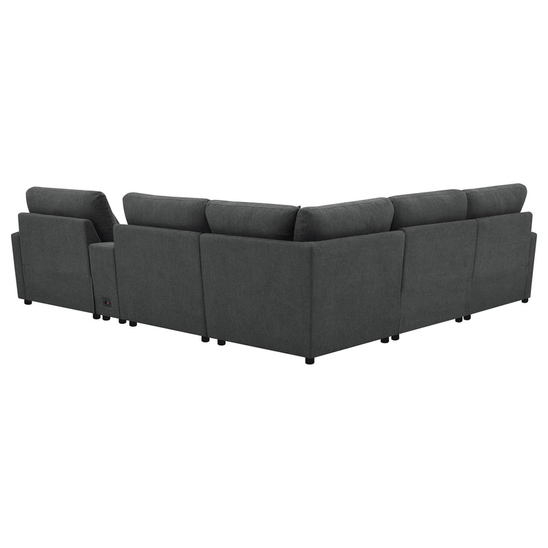 Collins 6-piece Modular Power Reclining Sectional Dark Grey - 609530P-SET